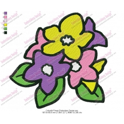 Colourful Flower Embroidery Design
